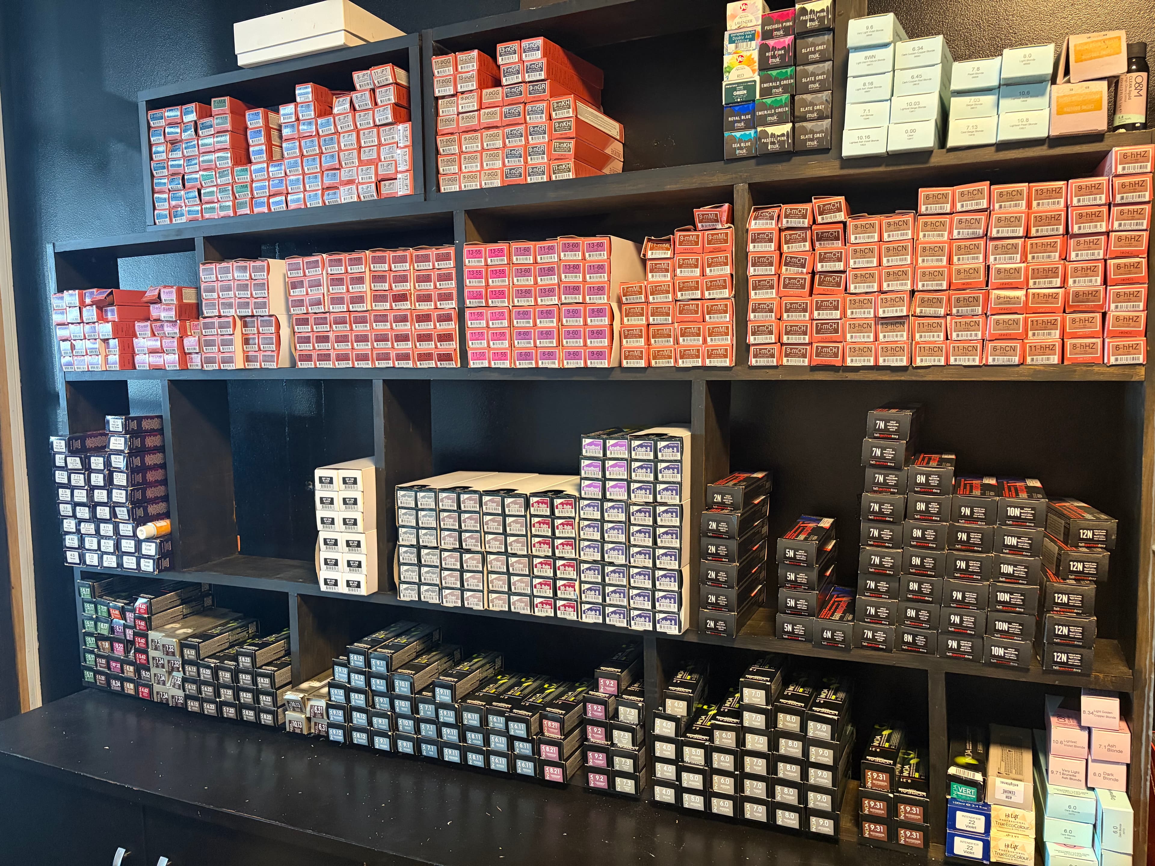 The colour library: a full wall of formulas